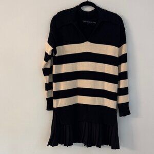 English Factory Black and Cream Knit, Drop Waist Dress, S